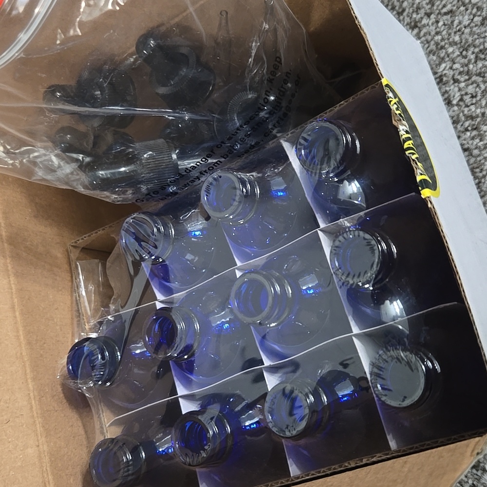 Set of 11 Blue Glass Dropper Bottle - Picture 2 of 2